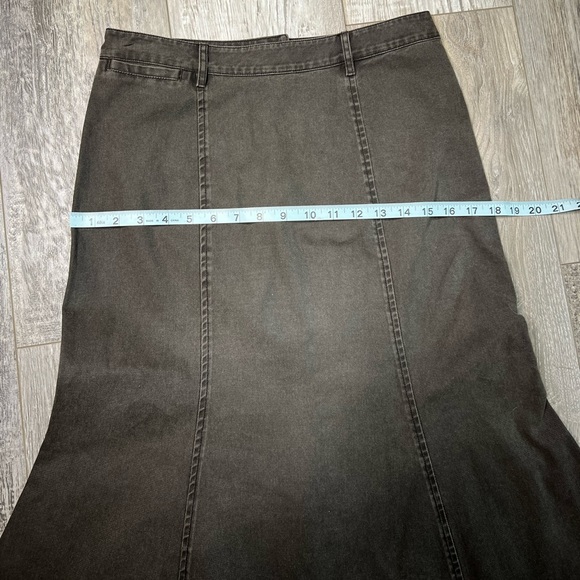 Peruvian Connection Women Size 4 Maxi Skirt A Line Pockets Gray/ Black - Picture 3 of 9